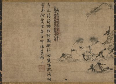 Abgetrenntes Segment der Taten der Zen-Meister (shihon bokuga zenkizu dankan) von Indara